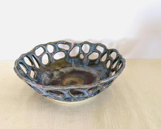 A large and stunning hand cut bowl for your table.