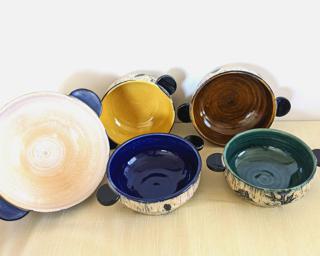 A beautiful one of a kind set of matching bowls for serving up your favorite dishes.