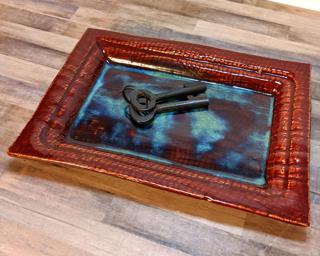 A lovely textured dish for your dresser or table.