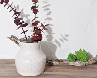 A sweet speckled vase for your window sill.