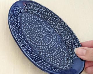A sweet little blue dish for your dresser.