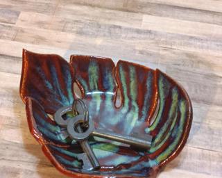 A sweet little leaf dish for your dresser.