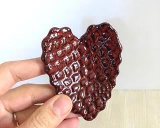 A sweet little textured heart dish for your dresser.