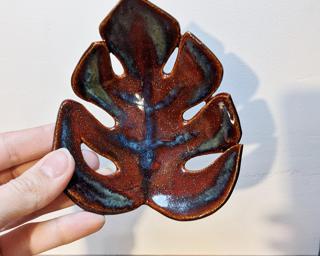 A sweet little leaf dish for your dresser.