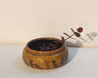 Adorn your home with this one of a kind glazed planter.
