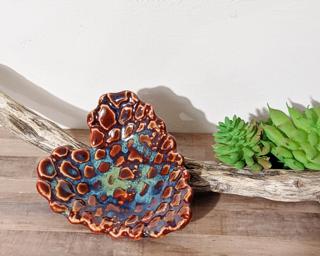 A sweet little textured heart dish for your dresser.