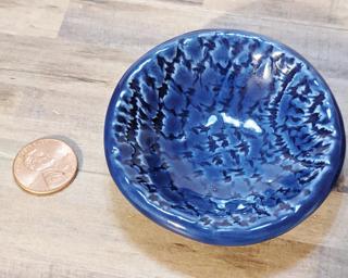 A sweet little blue dish for your dresser.