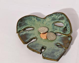 A sweet little leaf dish for your dresser.