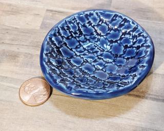 A sweet little blue dish for your dresser.