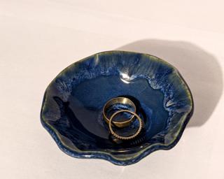 A sweet little wavy dish for your dresser.